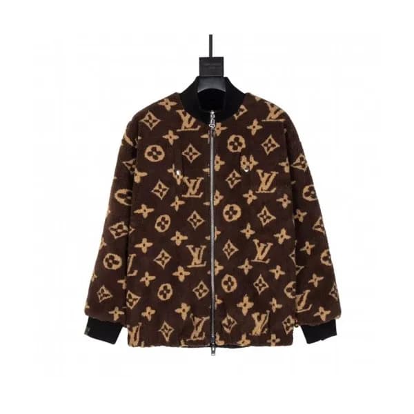 Louis vuitton Mens Logo Leather Jackets Brown - 루… - 1