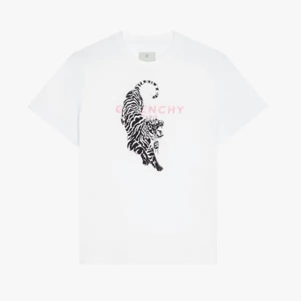 지방시 남성 크루넥 화이트 반팔티 - Mens White Tshirts - giv0640x - 1