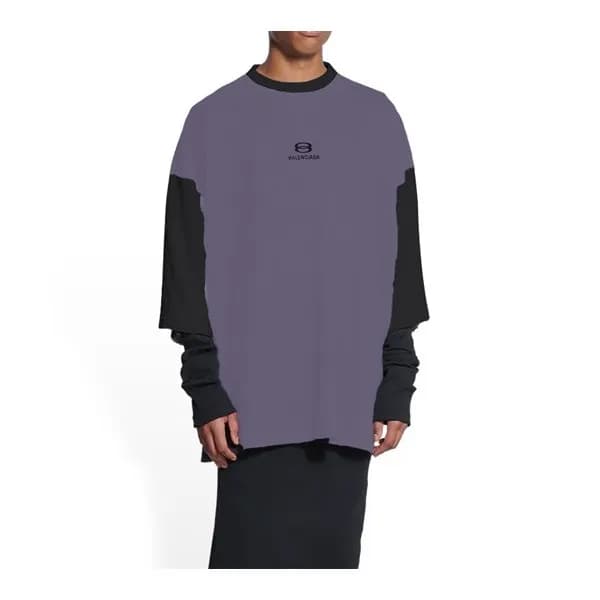 발렌시아가 남성 크루넥 퍼플 반팔티 - Mens Purple Tshirts - bal016… - 1