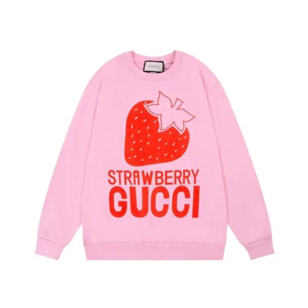 구찌 남/녀 캐쥬얼 핑크 맨투맨 - Unisex Pink Tshirts - Guc05155… - 1