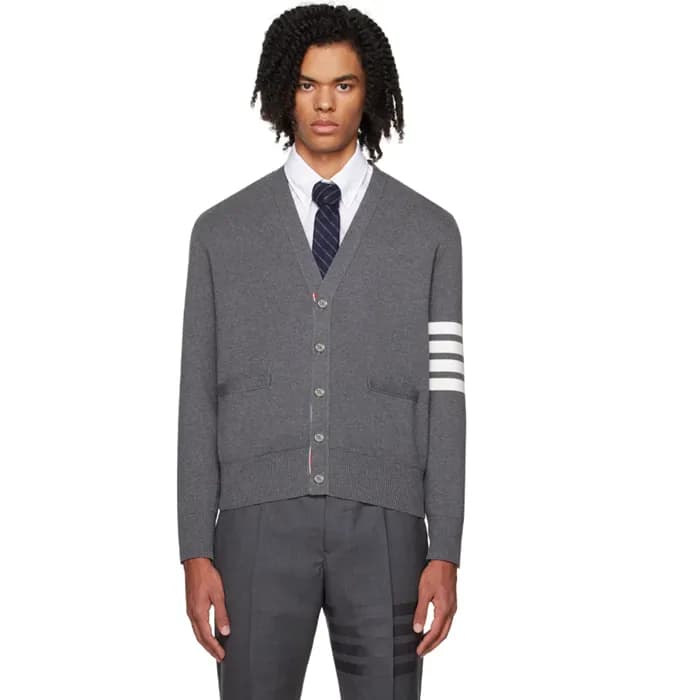 톰브라운 남성 브이넥 차콜 가디건 - Mens Chakol Cardigan - thom06… - 1