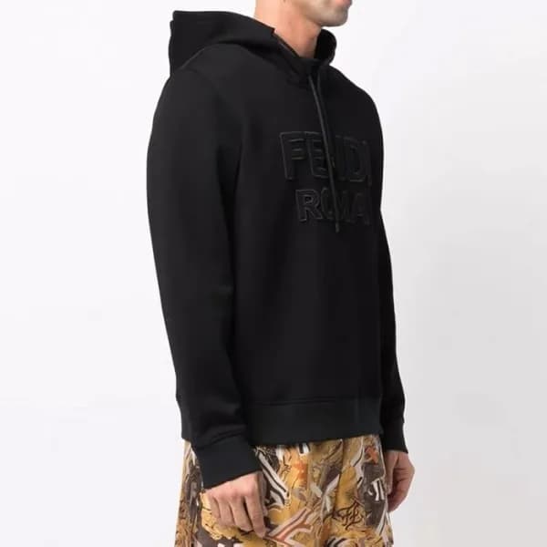 펜디 남성 캐쥬얼 블랙 후드티 - Fendi Mens Black Hoodie - fen01… - 1