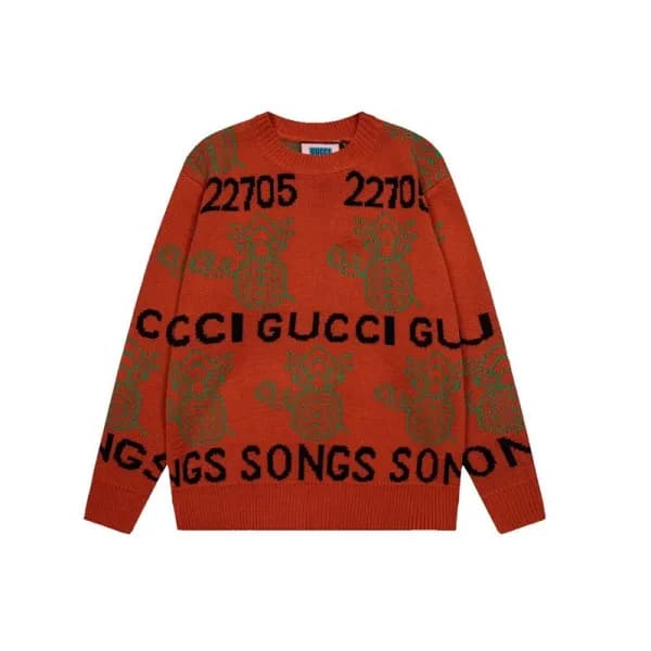 구찌 남성 오렌지 크루넥 니트 - Gucci Mens Orange Knits - gu001… - 1