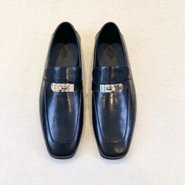 에르메스 남성 시그니처 블랙 로퍼 - Hermes Mens Black Loafer - he… - 1