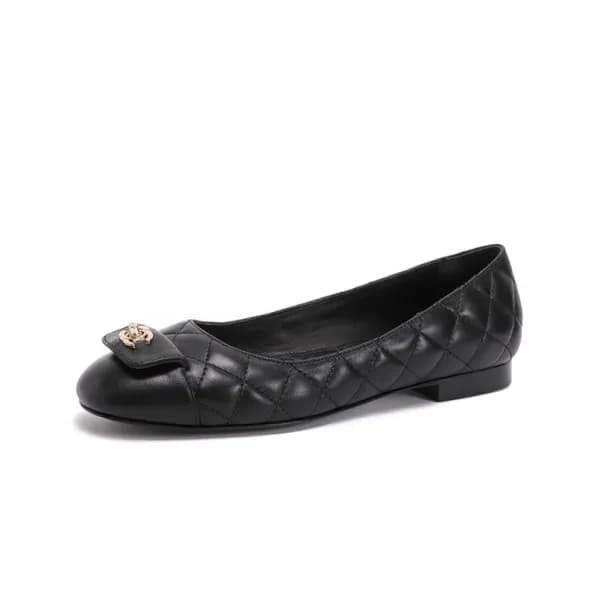 샤넬 여성 블랙 플랫 - Chanel Womens Black Flat Shoes - ch3… - 1