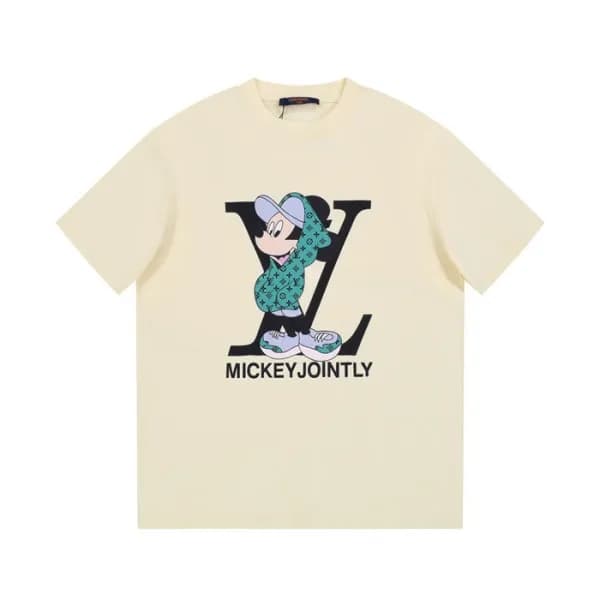 루이비통 남성 아이보리 크루넥 반팔티 - Louis vuitton Mens Ivory Ts… - 1