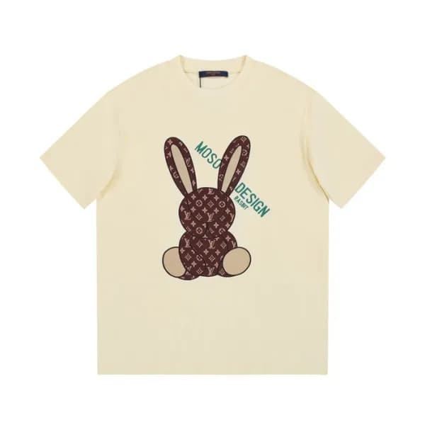 루이비통 남성 아이보리 크루넥 반팔티 - Louis vuitton Mens Ivory Ts… - 1