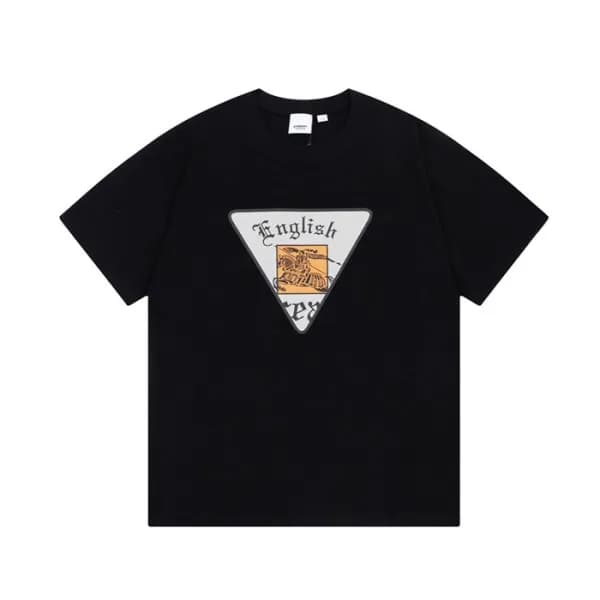 버버리 남성 블랙 크루넥 반팔티 - Burberry Mens Black Tshirts - … - 1