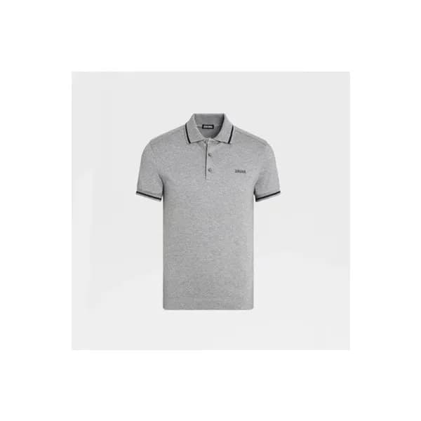 제냐 남성 그레이 폴로 반팔티 - Zegna Mens Gray Tshirts - ze62x - 1