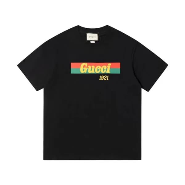 구찌 남/녀 블랙 크루넥 반팔티 - Gucci Unisex Black Short sleev… - 1