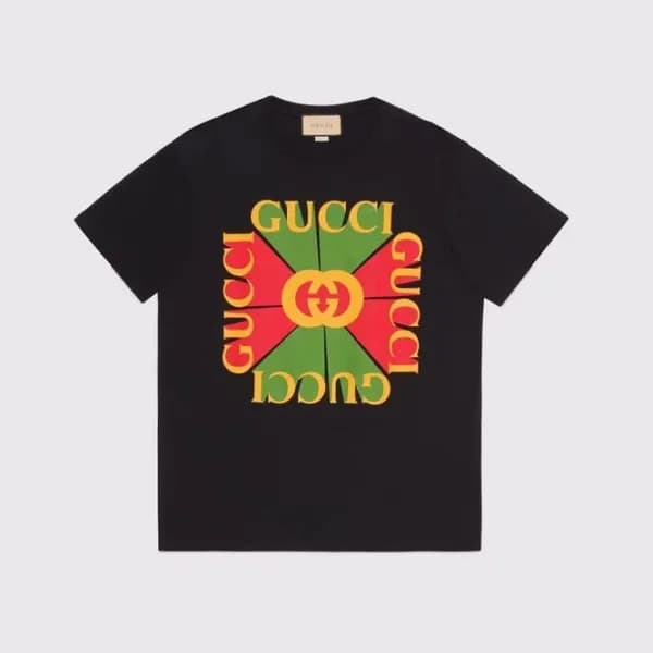 구찌 남/녀 블랙 크루넥 반팔티 - Gucci Unisex Black Short sleev… - 1