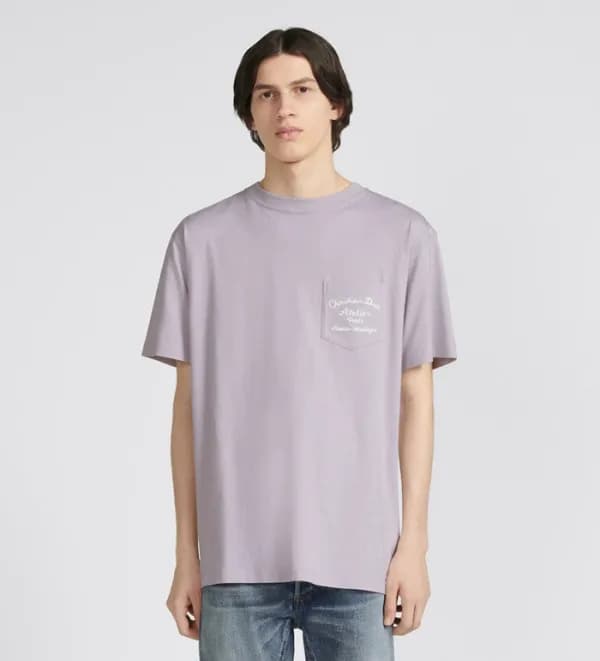 디올 남성 퍼플 크루넥 반팔티 - Dior Mens Purple Short sleeved … - 1