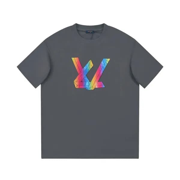 루이비통 남성 그레이 크루넥 반팔티 - Louis vuitton Mens Gray Shor… - 1