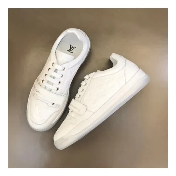 루이비통 남성 화이트 스니커즈 - Louis vuitton Mens White Sneake… - 1