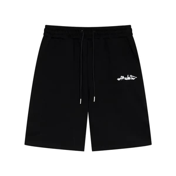 오프화이트 남성 블랙 캐쥬얼 반바지 - Off white Mens Black Half-pa… - 1
