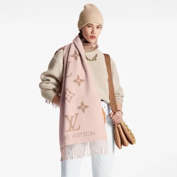 루이비통 여성 핑크 머플러 - Louis vuitton Womens Pink Muffler… - 1