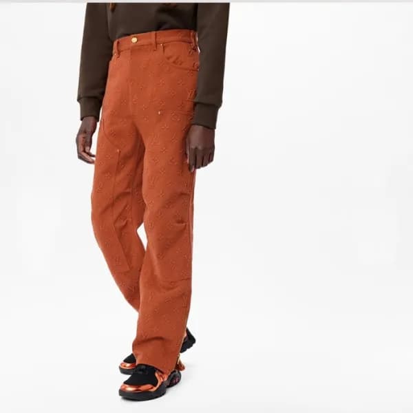 루이비통 남성 캐쥬얼 오렌지 청바지 - Louis vuitton Mens Orange Je… - 1
