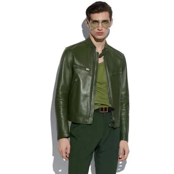 톰포드 남성 그린 가죽 자켓 - Tom Ford Mens Green Jackets - to… - 1