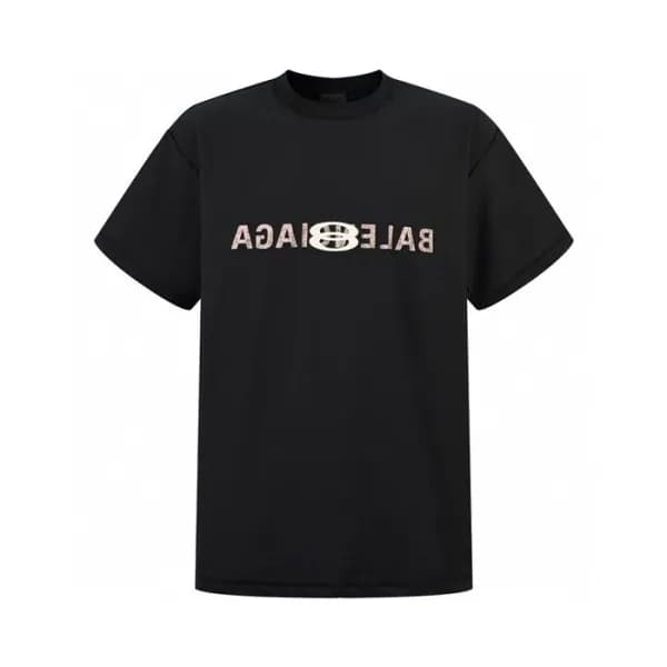 발렌시아가 남성 블랙 반팔 티셔츠 - Balenciaga Mens Black Tshirts… - 1