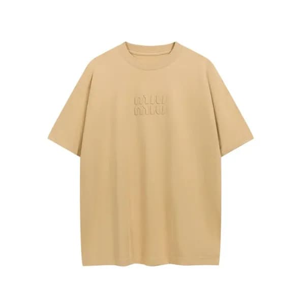미우미우 남/녀 라운드 반팔 티셔츠 - Miumiu Unisex Round Tshirt -… - 1