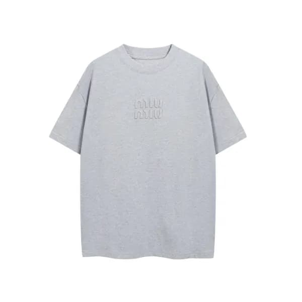 미우미우 남/녀 라운드 반팔 티셔츠 - Miumiu Unisex Round Tshirt -… - 1