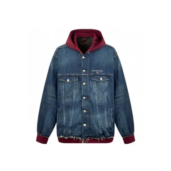발렌시아가 남성 데님 후드 자켓 - Balenciaga Mens Denim Jacket -… - 1