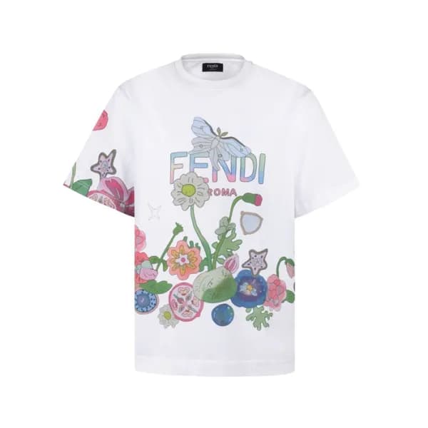 펜디 남성 라운드 반팔 티셔츠 - Fendi Mens Round Tshirt - fec13… - 1