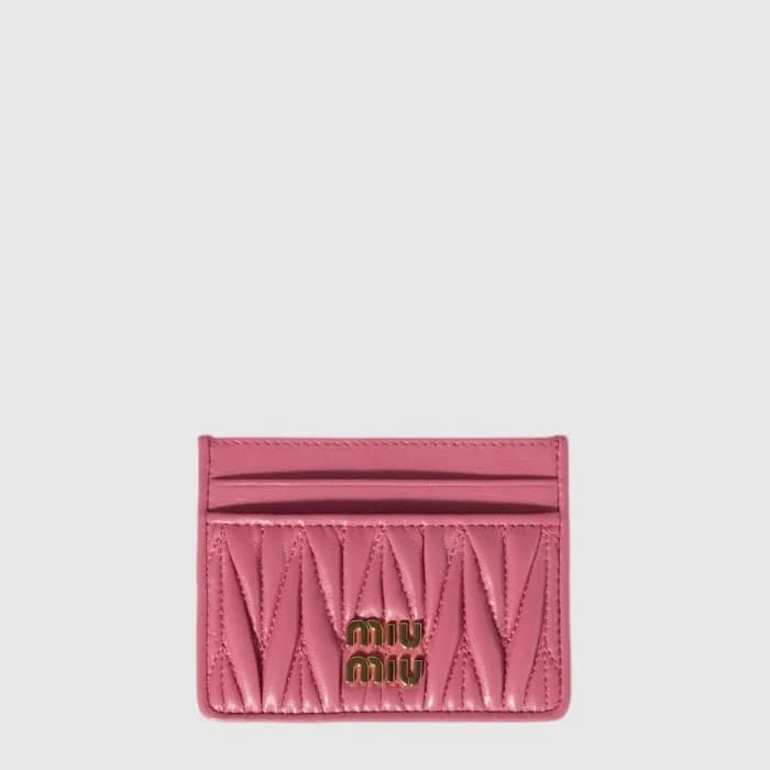 미우미우 여성 마테라쎄 가죽 카드 지갑 - Miumiu Womens Matelassé Le… - 1