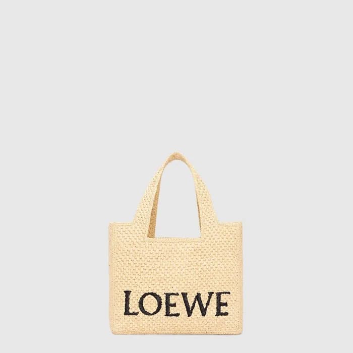 로에베 여성 스몰 폰트 라피아 토트 - Loewe Womens Small Font Raffia Tote - lob17317x - 1