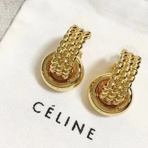 CELINE Yellow Gold Earring - 셀리느 여성용 18k도금 옐로우 골드 … - 1