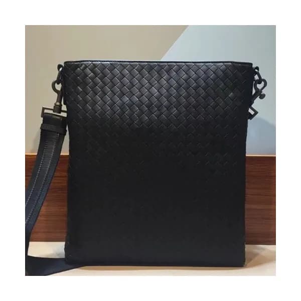 Bottega Veneta Leather Black Messenger Shoulder Ba… - 1