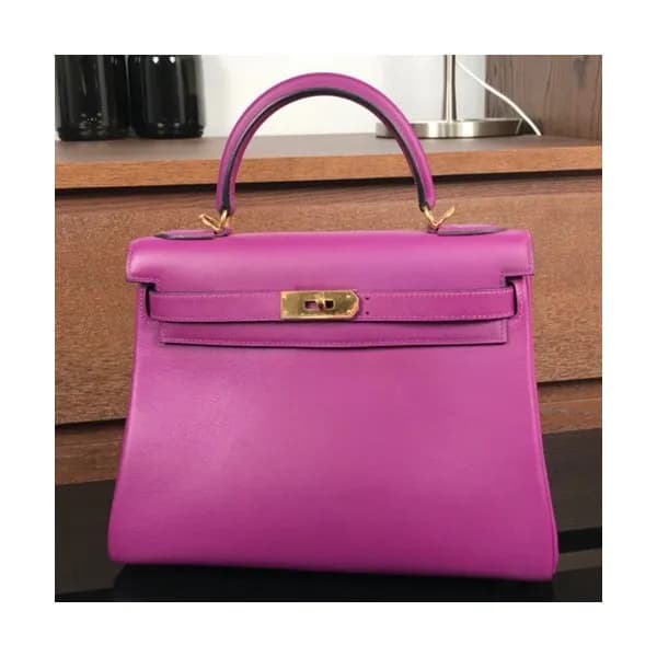 Hermes Kelly Swift Leather Tote Shoulder Bag ,28cm… - 1