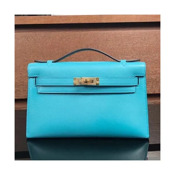 Hermes Mini Kelly Leather Tote Bag / Clutch Bag,22… - 1