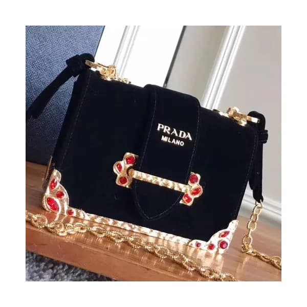 Prada 2018 Cahier Leather Shoulder Bag,18cm - 프라다 … - 1