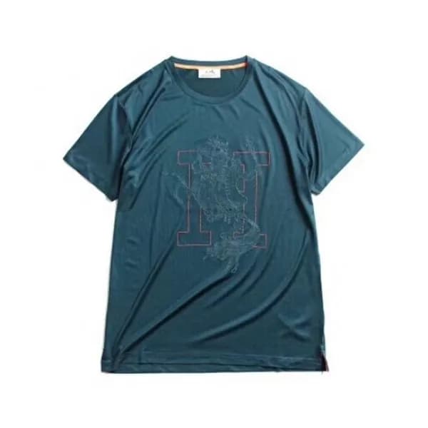 Hermes 2019 Mens Crew - neck Cotton Short Sleeved … - 1