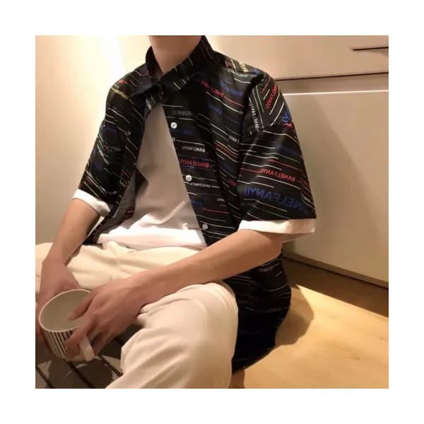 Balenciaga 2019 Mens Logo Cotton Short Sleeved Tsh… - 1