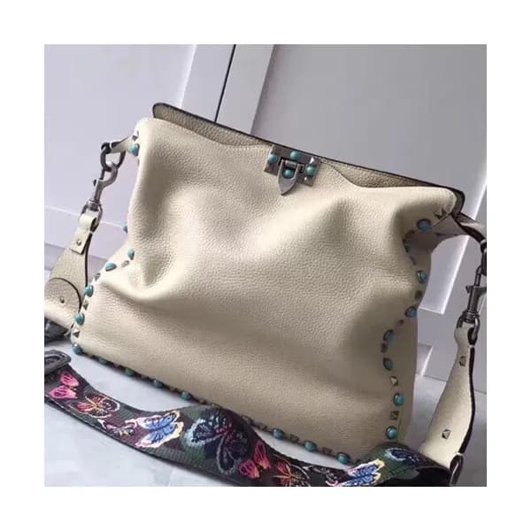 Valentino 2019 Leather Rockstud Shoudler Bag,31CM … - 1