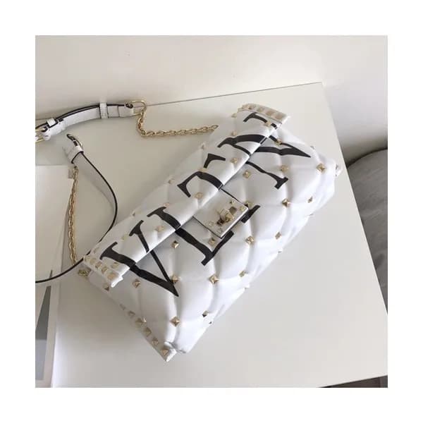 Valentino 2019 Leather Garavani CandyStud Chain Sh… - 1