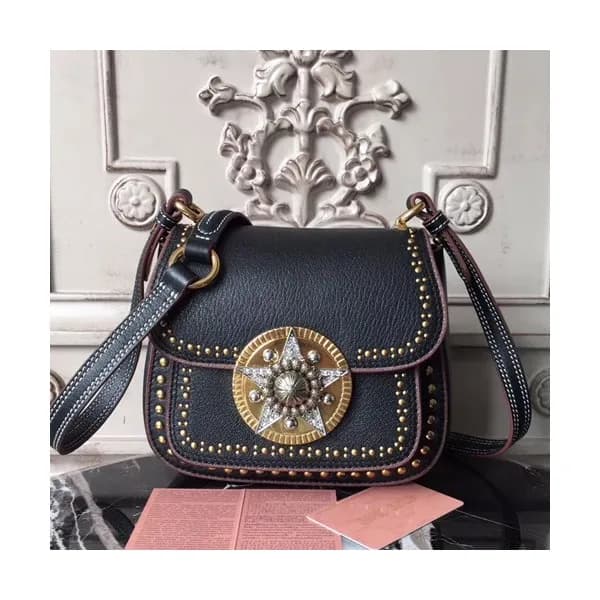 MiuMiu 2019 Star Buckle Shoulder Cross Bag,19cm - … - 1