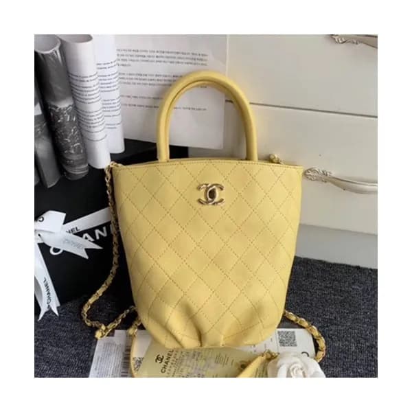 Chanel 2019 Leather Bucket Tote Shoulder Bag ,26CM… - 1