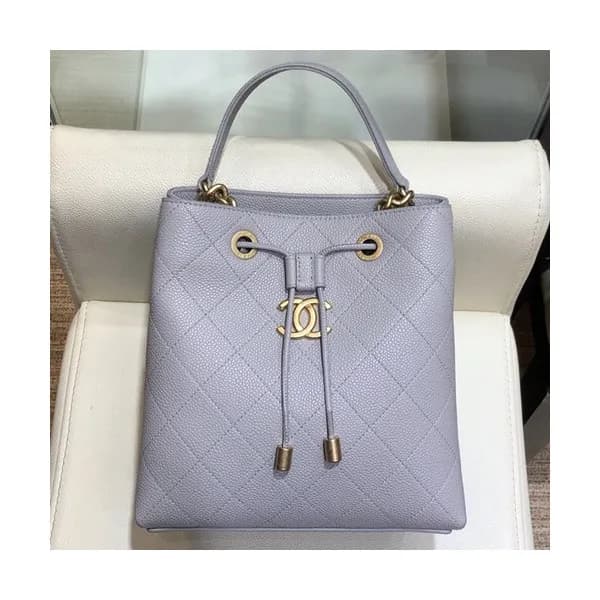 Chanel 2019 Leather Bucket Tote Shoulder Bag ,20CM… - 1