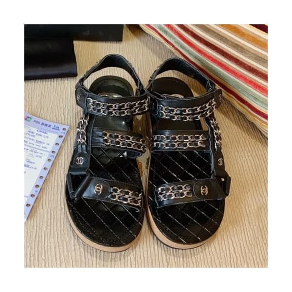 Chanel 2019 Ladies Leather Sandal - 샤넬 2019 여성용 레더… - 1