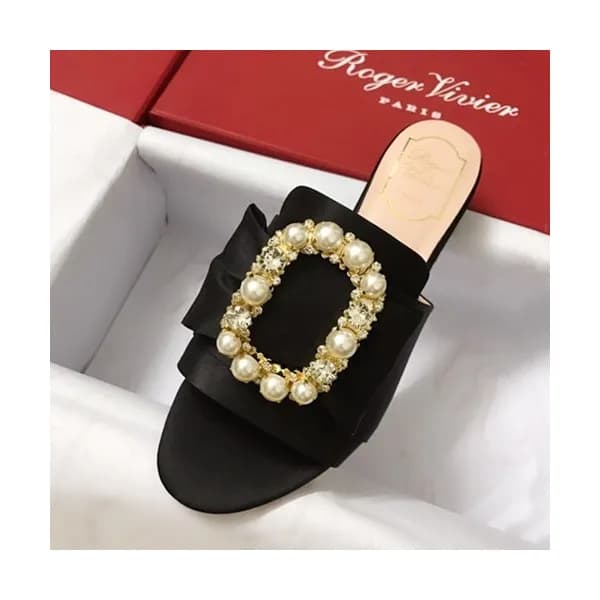 Roger Vivier 2019 Ladies Silk Middle-heel Slipper … - 1
