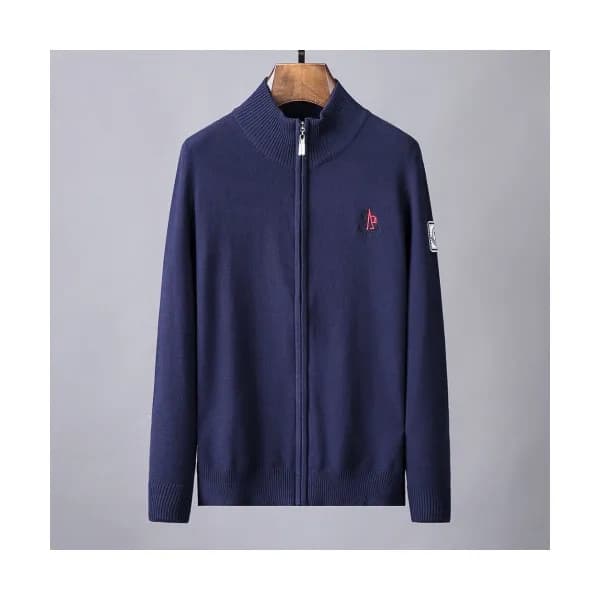 Moncler 2019 Mens Retro Logo Zip-up Wool Sweater -… - 1