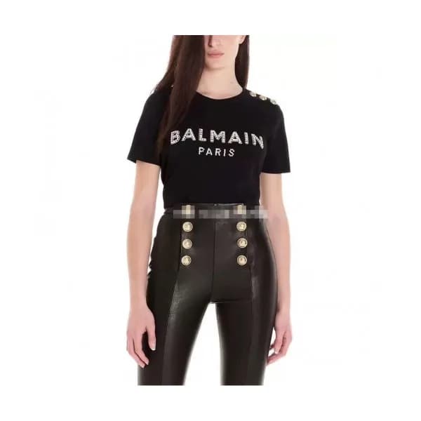 [발망]Balmain 2020 Ladies Logo Cotton Oversize Short… - 1