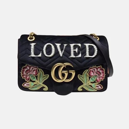 Gucci 2019 GG Marmont Matlase Velvet Women Shoulde… - 1