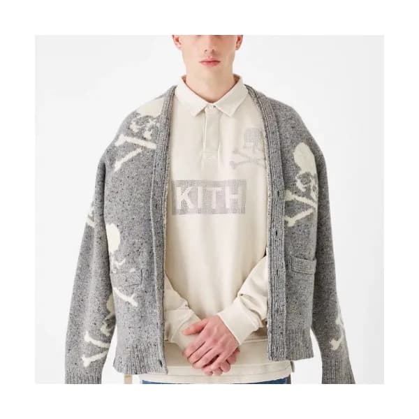 Mastermind Japan Mens Skull V-neck Wool Cardigan -… - 1