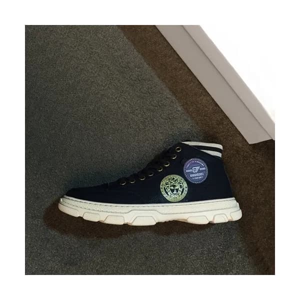 Versace 2020 Mens Leather Sneakers - 베르사체 2020 남성용… - 1