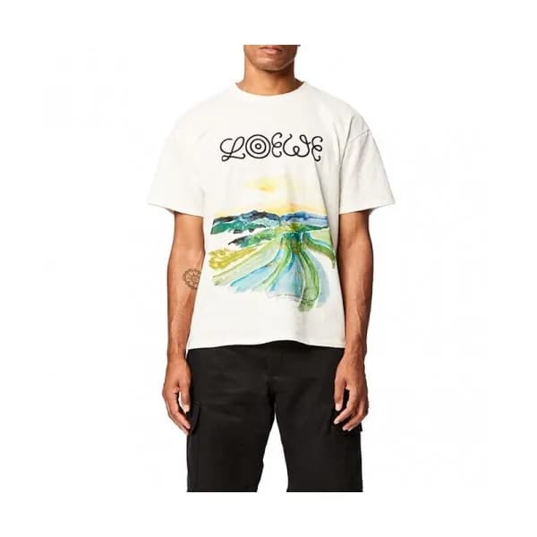 [로에베]Loewe 2020 Mens Logo Cotton Short Sleeved Tsh… - 1