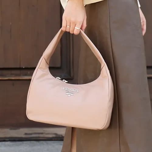 Prada 2020 Leather Hobo Tote Shoulder Bag,26CM - 프… - 1